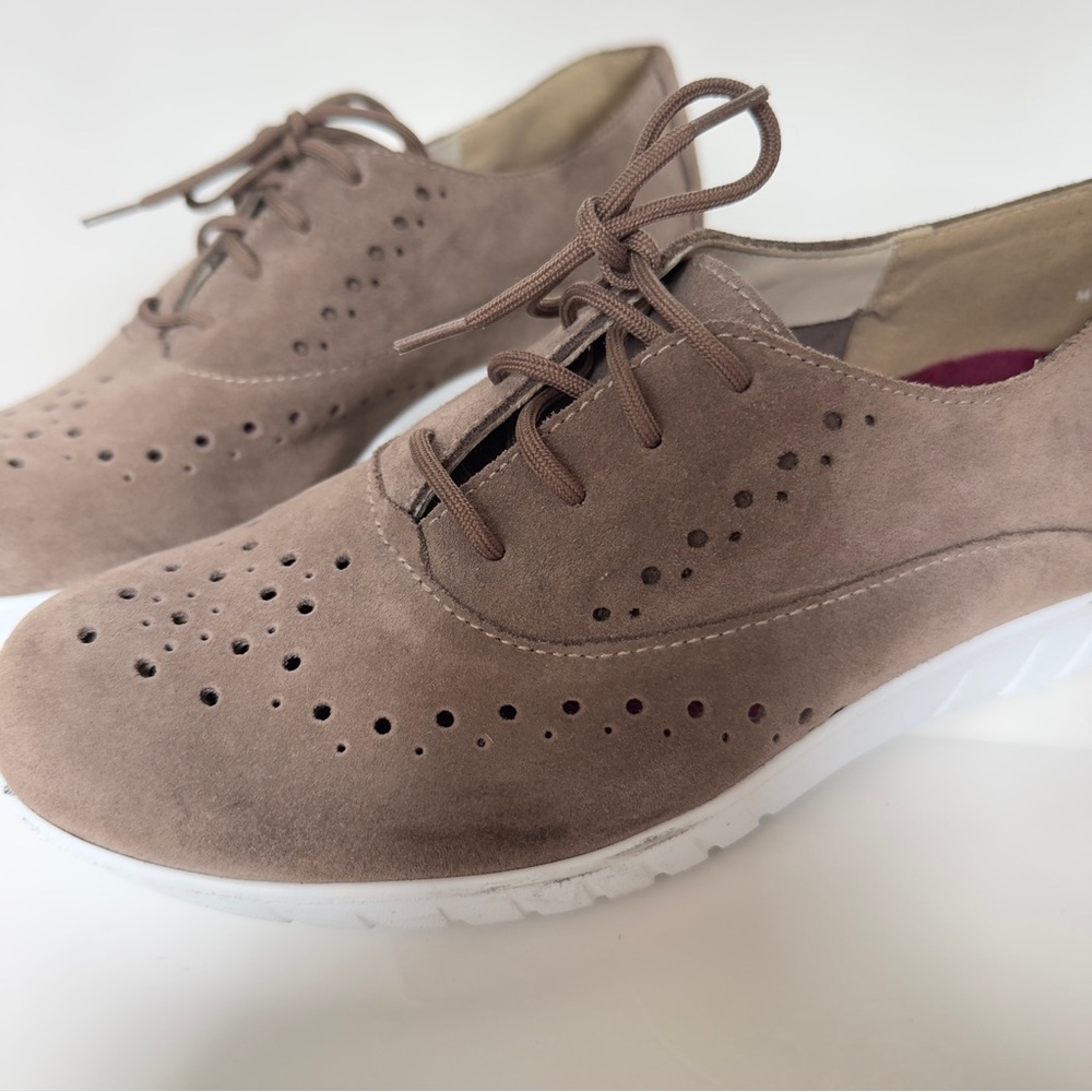Munro Wellesley Suede Oxford Shoes Taupe Almond | Comfort Lace Up Size 6.5 - Picture 6 of 6